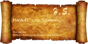 Hankóczy Simeon névjegykártya